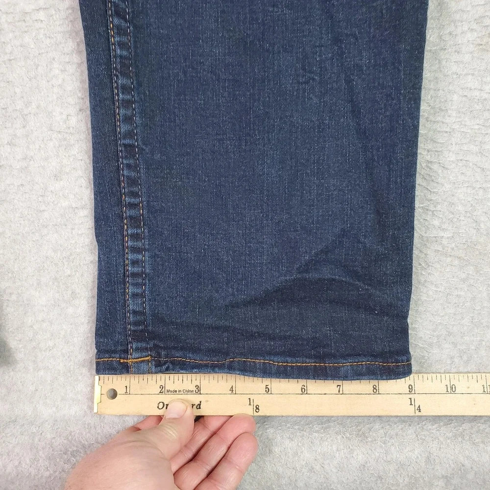 True Religion Jeans Mens 40 Dark Blue Ricky Relaxed Straight Flap Pockets Denim